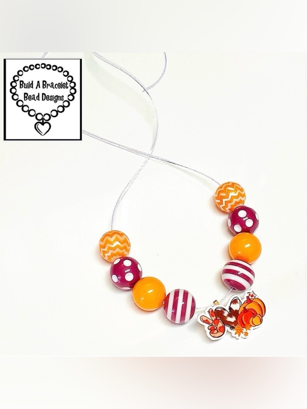 Handmade Peace Love Pumpkins Necklace